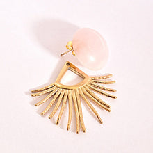 Afbeelding in Gallery-weergave laden, Rmoosh rozenkwarts 2 in 1 oorbellen