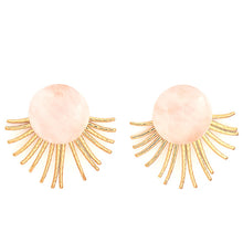 Afbeelding in Gallery-weergave laden, Rmoosh rozenkwarts 2 in 1 oorbellen