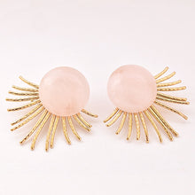 Afbeelding in Gallery-weergave laden, Rmoosh rozenkwarts 2 in 1 oorbellen
