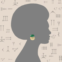 Afbeelding in Gallery-weergave laden, Groene jade studs 2 in 1 oorbellen