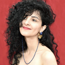 Afbeelding in Gallery-weergave laden, LIMITED Verbonden bloem Lapis lazuli 2 in 1 oorbellen