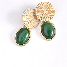 Load image into Gallery viewer, Natika groene jade oorbellen
