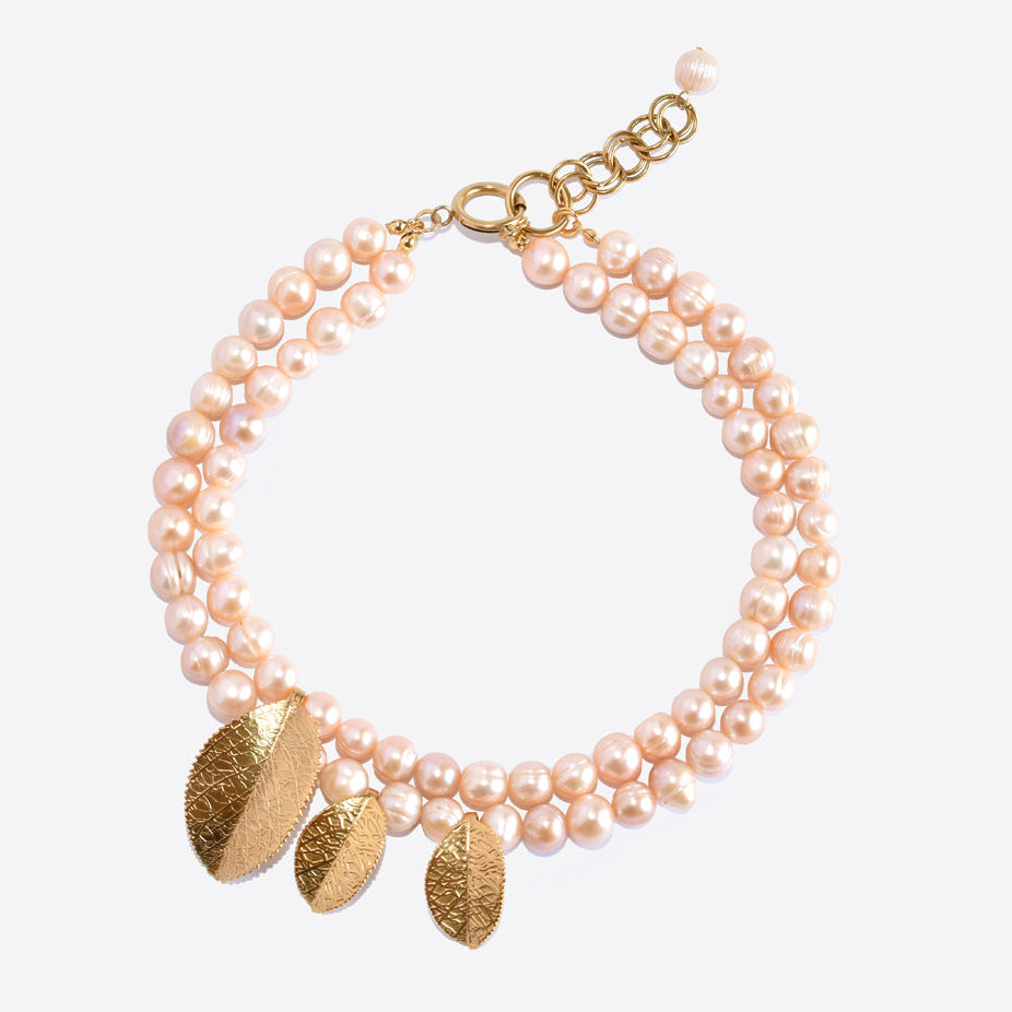 Aurora pearl – gelaagde roze parelketting