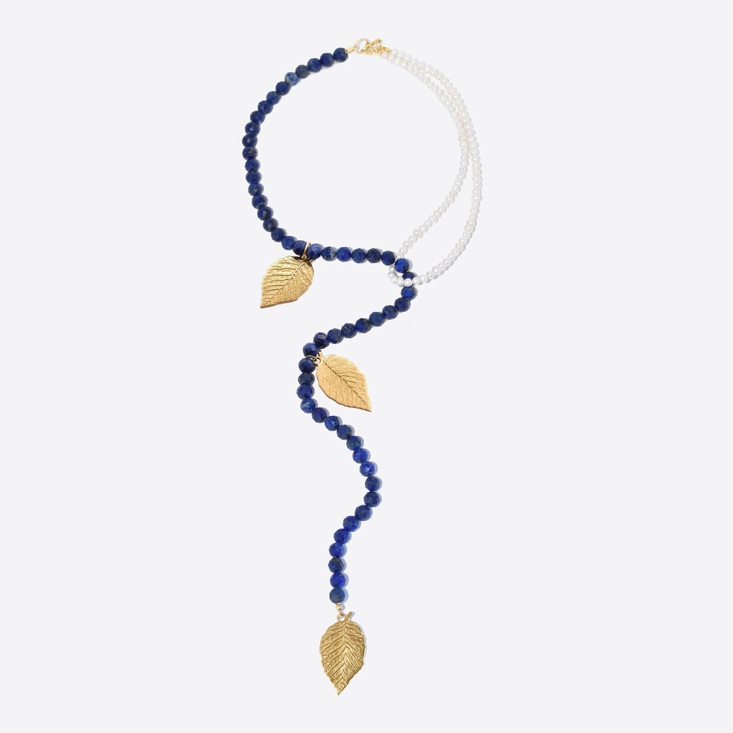 Inanna bloom – parel lapis lazuli ketting
